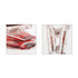 Acrylic UV print clip in red and clear, featuring a sleek design and a logo.