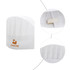 A white disposable non-woven kids chef hat featuring a logo, designed for events and exhibitions.