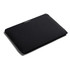 A black laptop sleeve with a slim design and a branding logo, suitable for a 16" laptop.