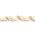 A wavy, cream cotton ribbon with hot stamping in gold. It features a decorative design and includes a logo.