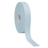 A roll of light blue satin polyester ribbon with a smooth texture and a central spool.