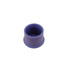 A silicone wine stopper in purple, featuring a rounded design and smooth surface. It has a branded logo on it.