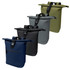 Four roll-top backpacks in navy, black, grey, and olive green, featuring adjustable straps and buckle closures.