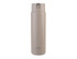 A drink bottle in a sandy beige colour with a sleek design and a logo on the side.