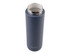 A drink bottle in navy blue with a stainless steel opening and an embossed logo.
