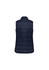 A navy women's alpine vest featuring a padded design and a high collar, with a simple, minimalist look.