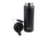 A drink bottle in black with a vacuum-insulated body and a detachable spout lid. Features a logo.