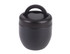 A drink bottle featuring a sleek black design with a handle on the lid and a smooth matte finish.