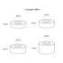 A diagram featuring four rolls of water activated gummed kraft paper tape in different sizes, all cylindrical in shape.