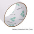 A roll of BOPP white packaging tape featuring a printed core design, with a neutral background.