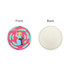 A colourful PU coaster featuring a character illustration on the front and a plain white back.
