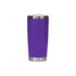 A drink bottle in vibrant purple stainless steel, featuring a silver rim and a lid.