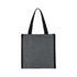 A grey cooler bag with black handles, featuring a simple design and a logo.