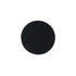 A double-sided round mirror in black, featuring a smooth, reflective surface. It includes a logo.