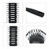A hair brush featuring a black ergonomic design with vented sections and plastic bristles. It includes a logo.