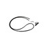A black lanyard with a white connector and a clip at one end, designed for holding various items.