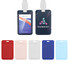 A coloured ABS single side ID card holder featuring various shades, including red, pink, white, blue, and light blue.