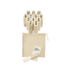 A set of wooden pins numbered 1 to 12, with a beige storage bag and a wooden throwing stick.