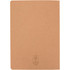 A tan A5 cahier planner with a smooth finish and a logo on the bottom corner.