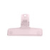 A translucent pink plastic magnetic clip with a sturdy clamp and a hole for easy attachment.