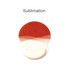A round, lightweight gel mouse pad in red and white with a smooth surface and a curved edge design.