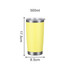 A drink bottle with a bright yellow exterior and stainless steel double wall, measuring 500ml in capacity.