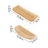 A bamboo small comb with a smooth finish, featuring two distinct styles and measurements. It has a natural wood colour.