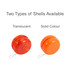 A classic yoyo in two styles: a translucent orange shell and a solid orange shell, both with a string attached.
