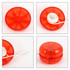 A classic yo-yo in bright red with a white string, featuring a circular design and a central axle.