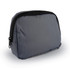 A grey Go-Mate Belt Bag with a zip closure and a small side pocket. It features a logo on the front.