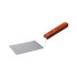 A stainless steel turner with a wooden handle, featuring a flat, wide blade. The handle has two metal rivets.