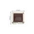 A square foldable desk hook in shiny silver with a dark brown square panel, measuring 4.5cm on each side.