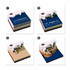 A multi-coloured 3D paper carving notepad featuring monthly calendar pages with artistic designs. Includes a logo.