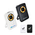 A magnetic wireless power bank in black and white, featuring a phone stand and a logo on each device.