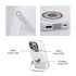 A white 10,000mAh magnetic wireless power bank with phone stand and USB ports, featuring a logo.