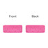 A pink silicone pencil case featuring holes in a heart pattern, displaying both the front and back sides.