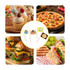 A pack of 100 coated paper flags in various colours, featuring design elements for food presentation.