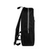 A black urban sports backpack with a zip closure and a side mesh pocket. It has adjustable shoulder straps and a logo.