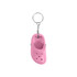 A pink clog shoe keyring hangs from a silver metal chain, featuring realistic details of a clog design.