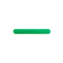 A green nail file with a smooth, rounded edge, featuring a simple design and a branding logo.