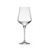 A set of six elegant clear wine glasses with a swirling design, each holding 450ML. Gift boxed for presentation.