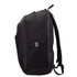 A black backpack featuring multiple compartments, a mesh side pocket, and padded shoulder straps.