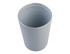 A ceramic lined insulated coffee cup in light blue, featuring measurement markings on the interior and a logo.