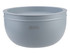 A double wall salad bowl in light grey, featuring a lid and an Oasis logo.