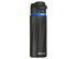 A drink bottle in matte black with a sleek design and a logo, featuring an LED indicator on the lid.