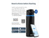A drink bottle in black, featuring a sleek design, a lid, a logo, and a smartphone displaying hydration tracking information.
