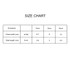 A size chart displaying measurements for a plush doll tank top in centimetres. Includes chest width and total length.