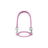 A drink bottle silicone cup carry strap in pink, featuring a smooth grip and metal clips for attachment.