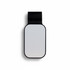 A black car visor sunglass holder with a smooth, reflective surface and a minimalistic design.