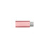 A pink USB data blocker with a metallic connector. The product has a simple, sleek design.